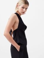 Ennis Satin Halter Neck Cowl Top - Image 4